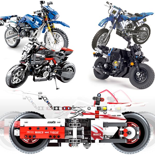 

Motorcycle kit speed City Vehicle moc Sets Model Building Blocks Kits Kids Toys Compatible Moto Racing Motorbike technicial