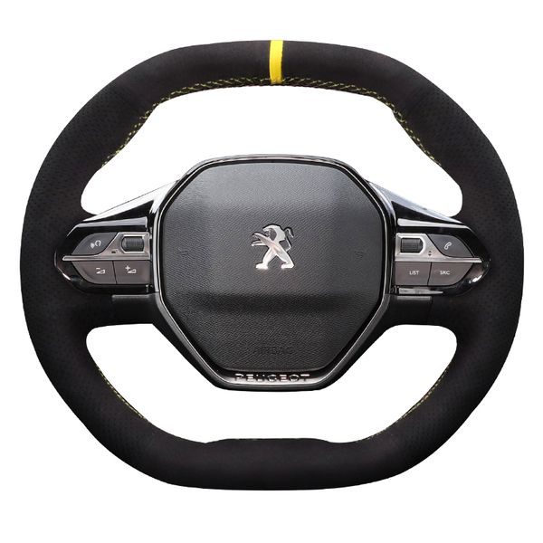 Coprivolante in pelle scamosciata cucito a mano per Peugeot 308/508/207/206/408