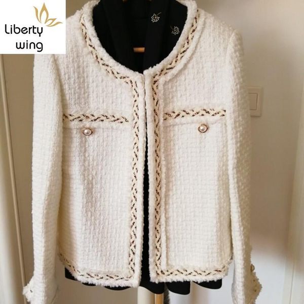 

women's jackets spring autumn women brand tweed white twill short wool coat fashion office ladies slim fit jacket casaco feminino outwe, Black;brown