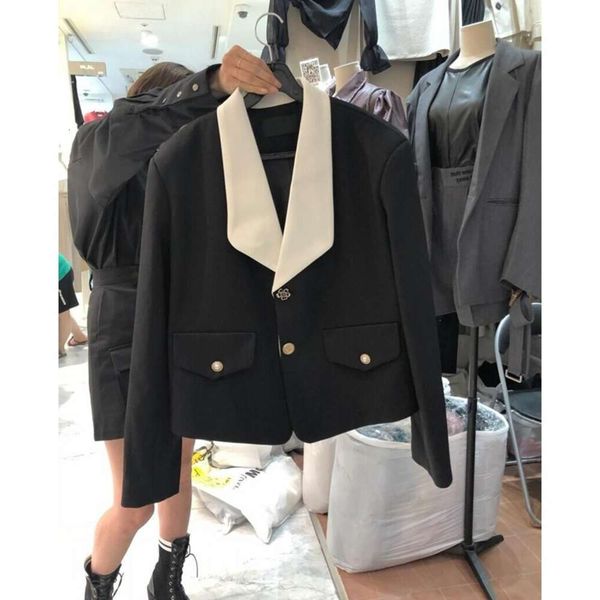 

french small coat women's version british style wear spring and autumn suit short man, Black;brown