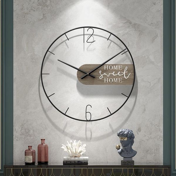 

wall clocks 3d retro nordic clock metal roman numeral diy decor luxury for home livingroom bar cafe silent round watc