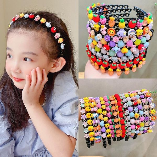 

hair accessories korean celebrity version of the children's cartoon 16 heads headbands crushed head buckle hairpin, Slivery;white