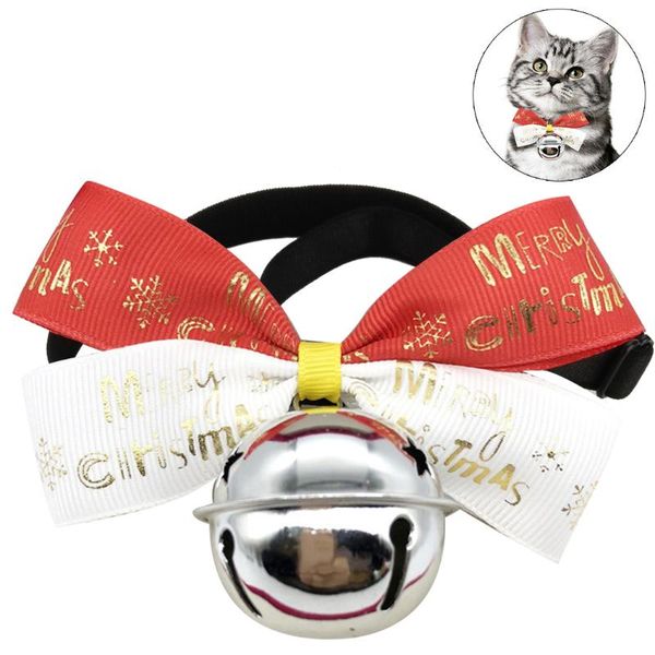 

cat collars & leads fashion pet bowtie with bell adjustable dog bow tie collar for christmas clothing accessories supplies