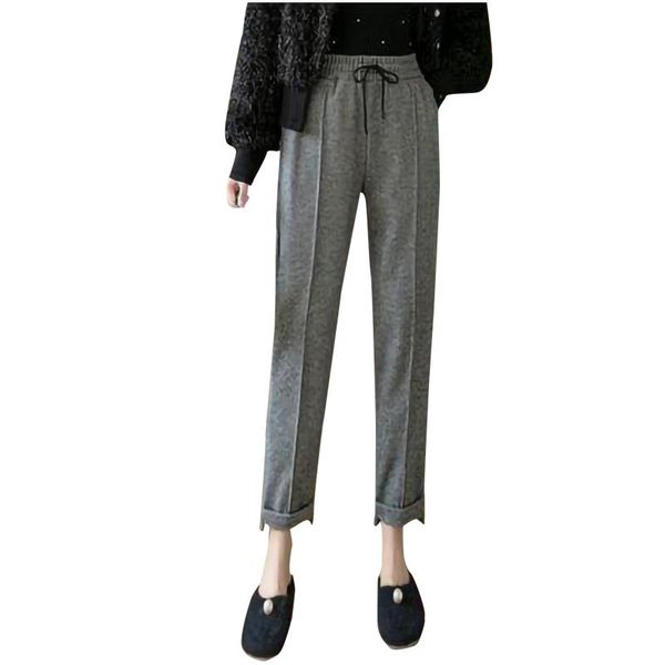 

women's leggings stretch push up winter fashion women plush casual woolen trousers ladies high waist pants sexy, Black