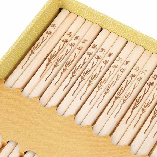 

chopsticks 10 pairs chinese natural wooden bamboo health without lacquer wax tableware dinnerware with gift box package