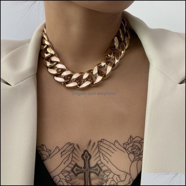 

pendant & pendants jewelrywide neck hip-hop rock b metallic necklace golden color women exaggerated chain necklaces girls fashion gothic jew, Silver