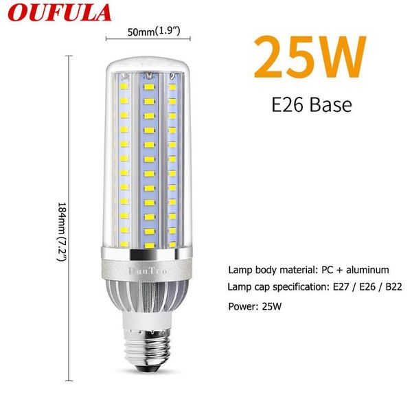 

bulbs aosong led corn light e27 e26 110v energy saving lamp 5730 smd with spiral fan 25w street 85-265v