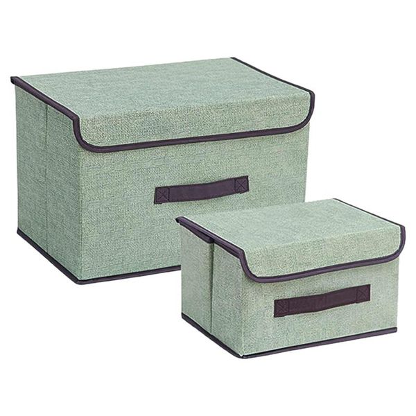 

storage bags non-woven fabric boxes multipurpose large bin organizer case with lid handle for home living room