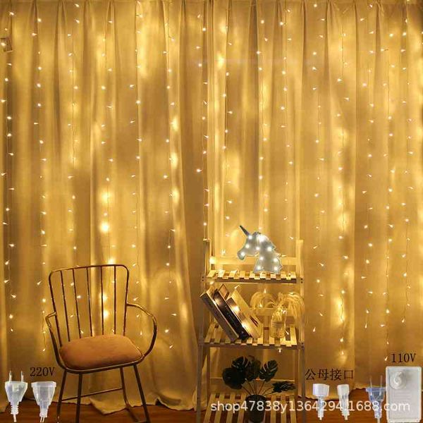 

led star sun girl room background decoration waterfall curtain light