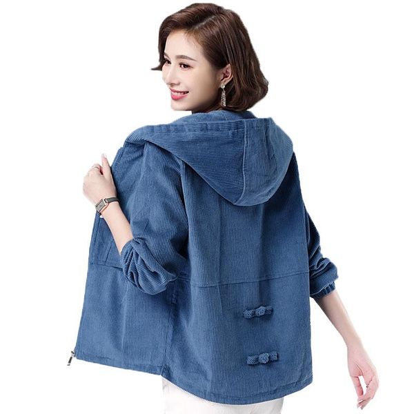 

women's jackets jacket coat spring autumn plus size loose hooded corduroy women windbreaker outwear ladies basic overwear top, Black;brown