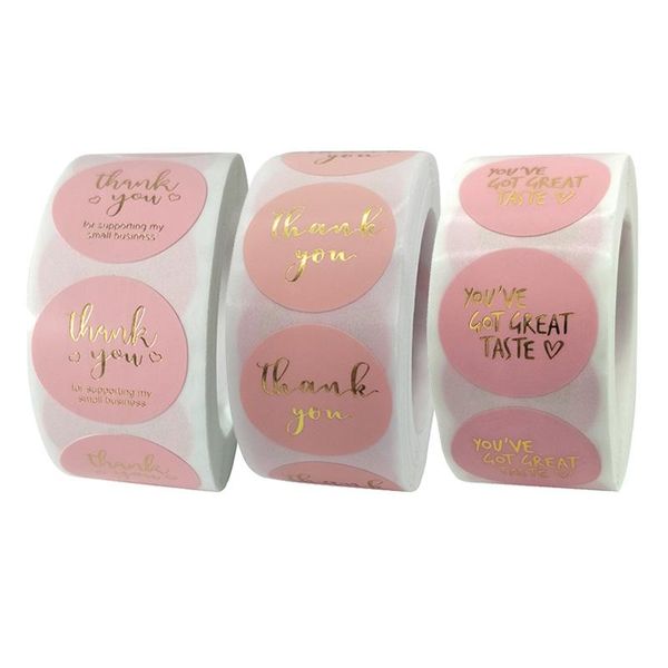 

party decoration 1inch pink thank you sealing labels stickers handmade scrapbooking sticker gift packing for birthday wedding decor