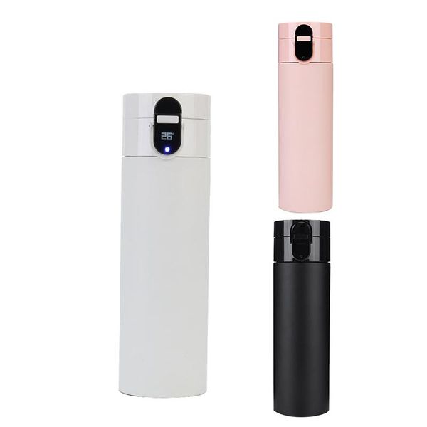 

water bottles 450ml keep warm cup bottle temperature display vacuum usb charging drinking insulated