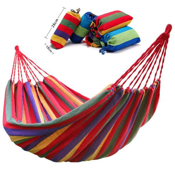

outdoor games & activities double portable camping hanging hammock chair kids swing seat garden canvas nap sleeping patio bed