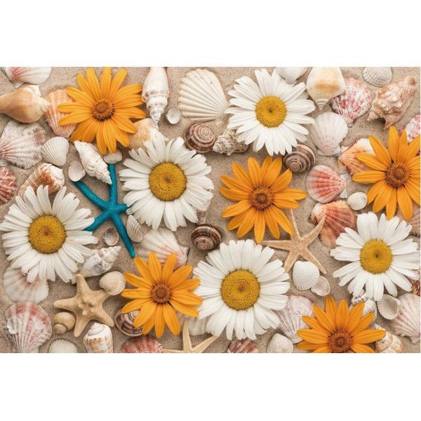 

party decoration summer backdrop daisy starfish shells on the beach background decor born wedding pography po booth studio props