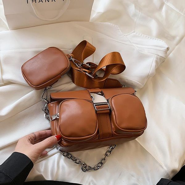

totes women crossbody bags 2021 pu leather shoulder bag with coin purse and handbag ladies 2 pieces set messenger retro hobo