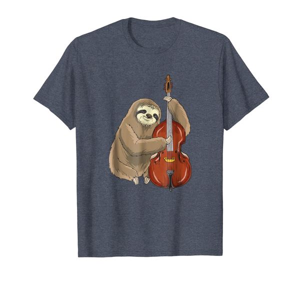 

great jazz shirt - sloth playing contrabass, cello, musician, White;black