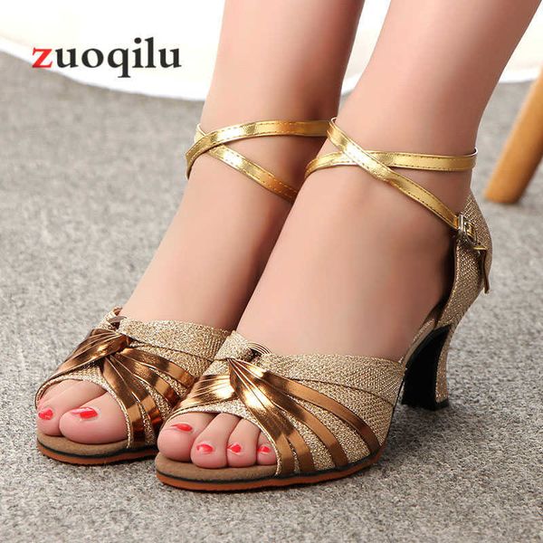 

high heel shoes ladies dance gold silver low heel shoe pumps wedding party shoes woman sandals chaussures femme 210624, Black