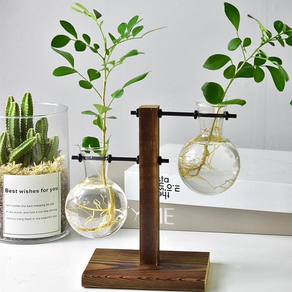 

vases hydroponics container green plant transparent glass vase creative office deskornaments flower ornament