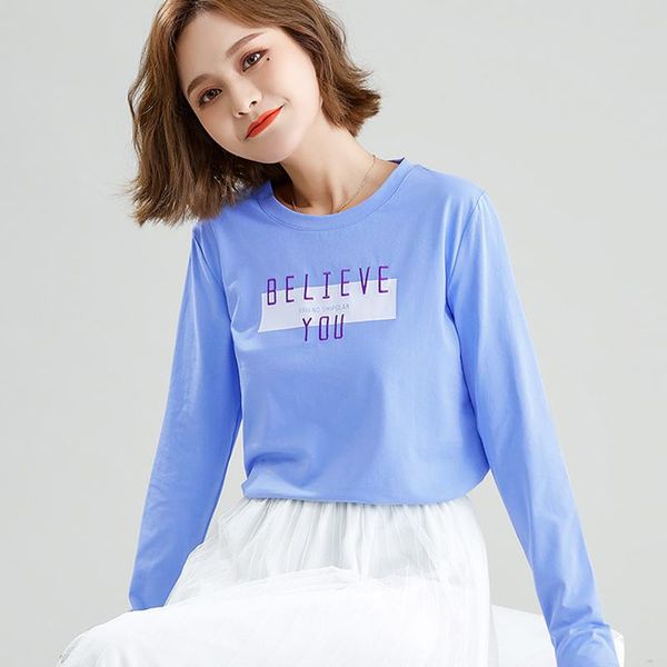 

women's t-shirt 2021 graphic tees long sleeve t shirt women cotton casual korean o neck tee femme polera mujer tshirt, White