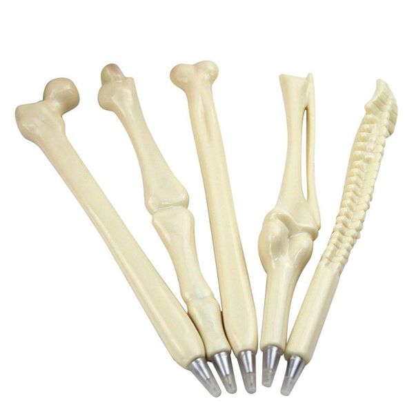 

ballpoint pens 5 pcs/lot novelty bone shape pen 0.7mm blue ink refill writing ball school office stationery back to, Blue;orange