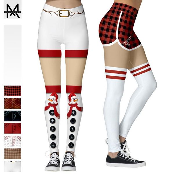 

women's leggings women fashion 3d digital printing christmas funny printed elastic skinny pantalones, Black