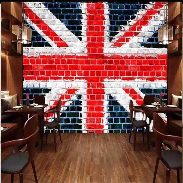 

wallpapers custom 3d po wallpaper living room bed mural brick wall british flag picture sofa backdrop for