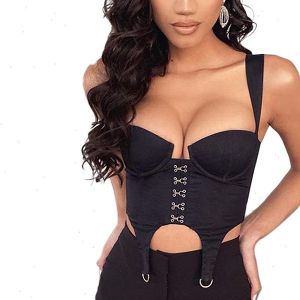 

crop camisole strapless womens tanks tie sleeveless skinny solid buckles backless t shirt vest bustiers corsets, White