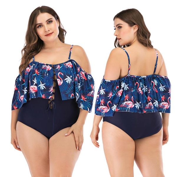 

one piece swimsuit women sports girls suit fat swimwear plus size cover cup ruffle animal polyester sierra surfer bikini ladies one-piece su