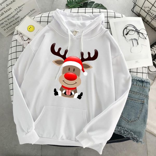 

women's hoodies & sweatshirts 2021 christmas graphic print fashion hoodie street loose-fitting autumn/winter harajuku casual plover, Black