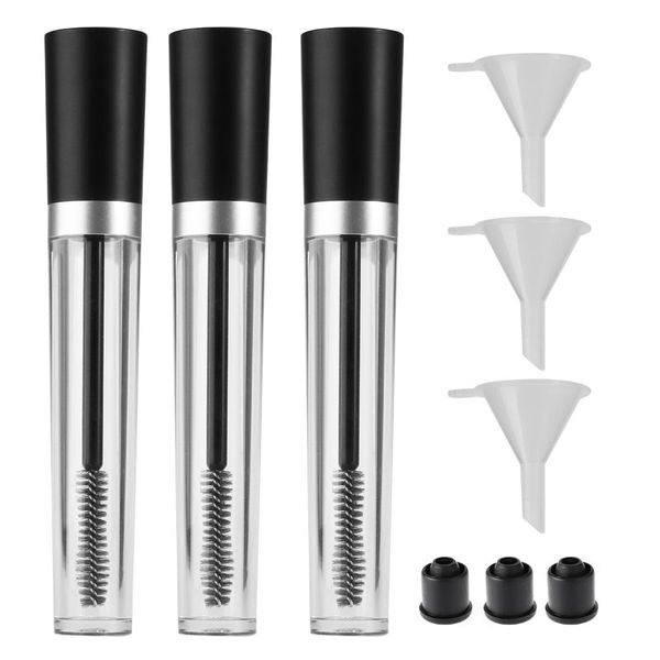 

storage bottles & jars 3pcs 7.5ml empty mascara tube with eyelash wand cream container bottle rubber inserts funnels for castor oil