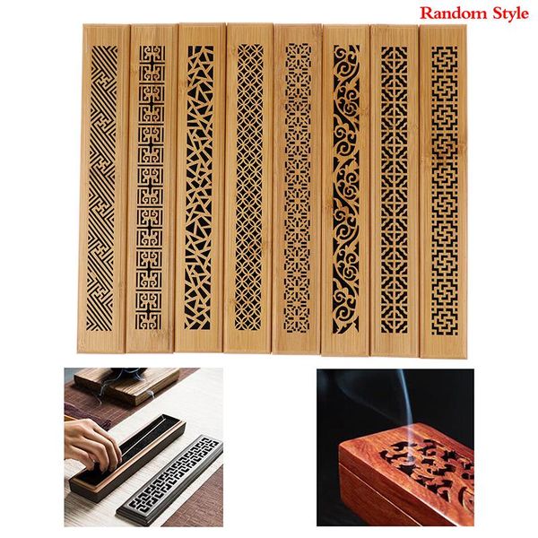 

bamboo wood incense stick holder burning hollow insence box catcher home decor fragrance lamps