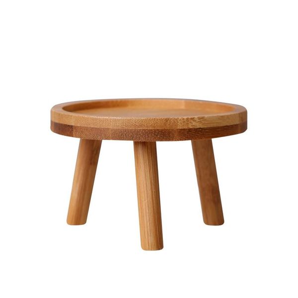 

indoor outdoor garden mid century balcony bonsai modern home decor flower pot holder round solid wood plant stand riser office planters & po