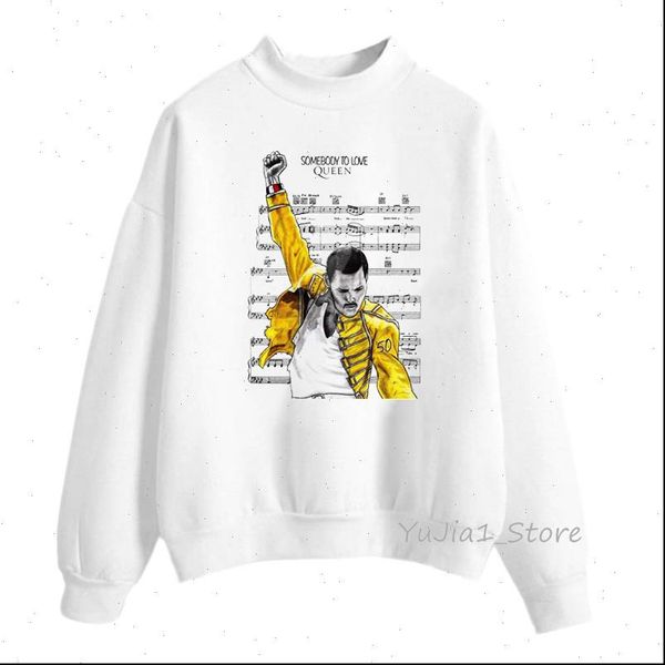 

freddie mercury the queen band women sweatshirt hip hop retro rock hoody female autumn winter pullover white hoodie, Black