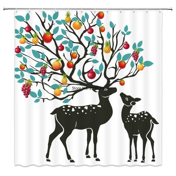 

shower curtains deer curtain bathroom waterproof polyester cloth eco-friendly 150*180cm & 180*180cm home decoration