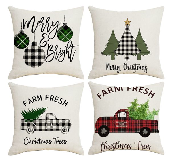 

christmas simple green series pillow covers decorative home decor xmas cushion cover