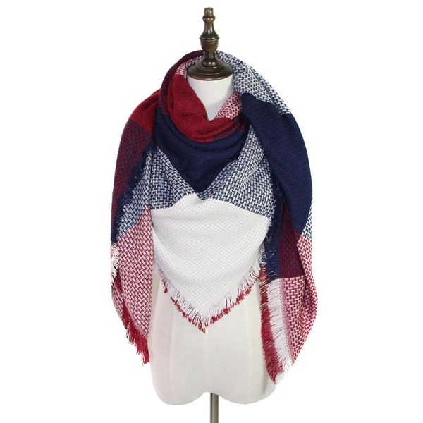 

scarves meihuida 2021 style fashion women's lady winter warm tartan check neck shawl scarf wrap stole plaid, Blue;gray