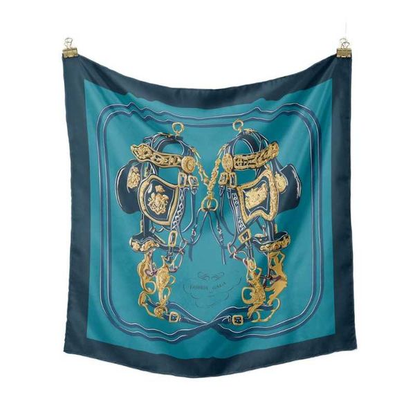 

scarves luxurytwill scarf 53*53cm silk headband for women printed hair female square wraps small lady, Blue;gray