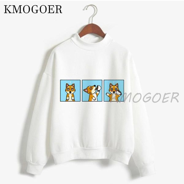 

shiba inu woman's hoodies funny hoodie woman novelty loose streetwear polyester autumn women clothes women's & sweatshirts, Black