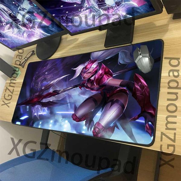 

mouse pads & wrist rests xgz large gaming pad black lock edge anime fashion girl animal leopard computer table mat non-slip custom c