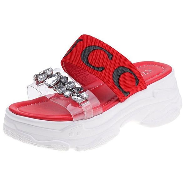 

sandals 2021 summer brand designers luxury letters women slides low heel female shoes fashion modern rhinestone woman, Black