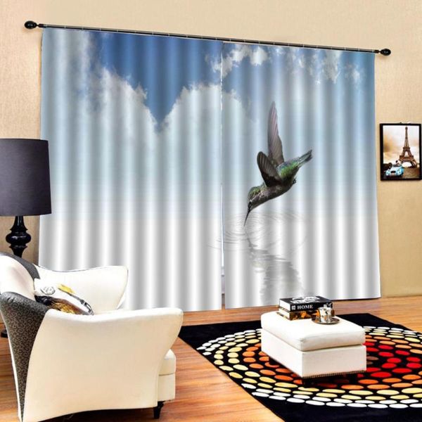 

curtain & drapes blue sky curtains luxury blackout 3d window for living room bedroom