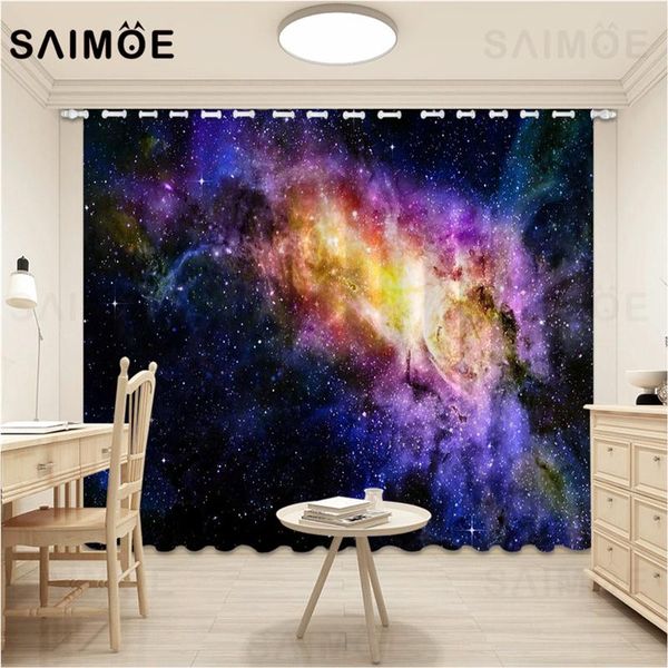 

curtain & drapes saimoe space stars curtains nebula dark galaxy for living room luminous bedroom ultra thin micro shading