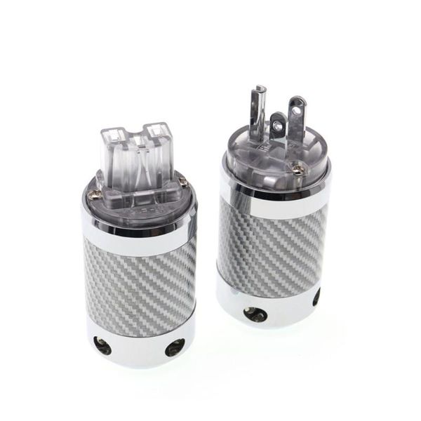 

smart power plugs hi-end pair carbon fiber rhodium plated us plug iec female connector ac cord jack adapter socket