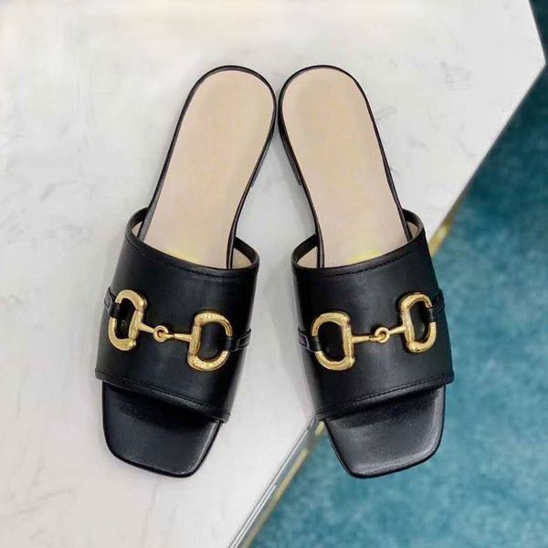 

designer beautiful fashionable summer sandals casual and comfortable women shoes leather office large flat bottomed square head soft sole zl, Black