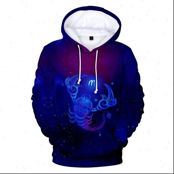 

12 zodiac women hoodie signs kpop aries taurus gemini cancer constellation 3d hoody clothing print casual full, Black