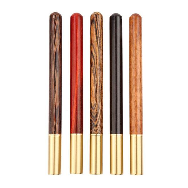 

ballpoint pens y8ac vintage wood body pen ball brass roller metal cap stationery school supplies, Blue;orange