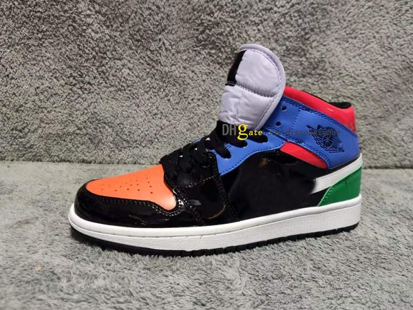

wmns 1 mid se multi patent basketball shoes 1s mens womens shoe sneakers for size 36-46 cv5276 001