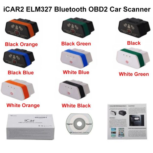 

code readers & scan tools original vgate icar2 obd2 elm327 bluetooth eobd car diagnostic scanner auto read codes adapter for android pk v1.5