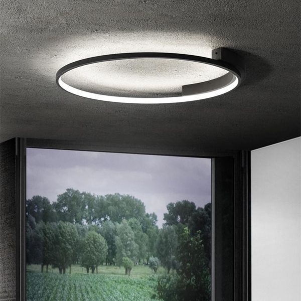 

ceiling lights minimalist bedroom led lamp modern creativity black round chandelier indoor art decoration for living room study fixture