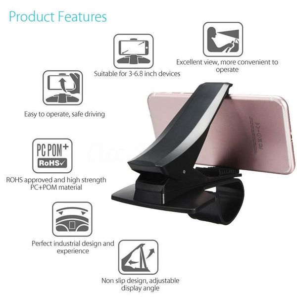 

cell phone mounts & holders design rotatable car holder stand adjustable support max 6.8 inches for gps mobile bracket simulation hud